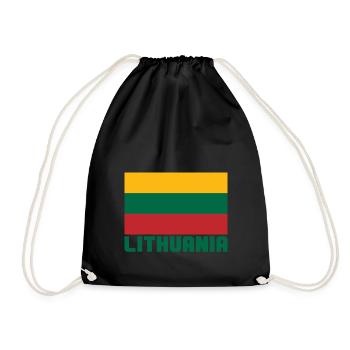 Lithuania - Drawstring Bag - black - Front