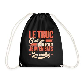 Le Truc C'est Que Je M'en Bats Les Couilles - Sac de sport léger - noir - Devant