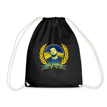 Zelensky Ukraine Glory - Drawstring Bag - black - Front