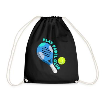 Padel - Geschenk für Padelspieler - Turnbeutel - Schwarz - Vorne