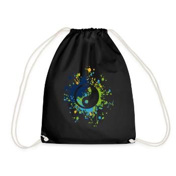 Yin Yang Symbol Color Splash - Drawstring Bag - black - Front