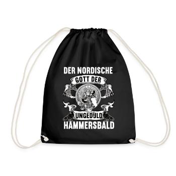 Hammersbald Wikinger Odin Thor Nordisch Mythologie - Turnbeutel - Schwarz - Vorne