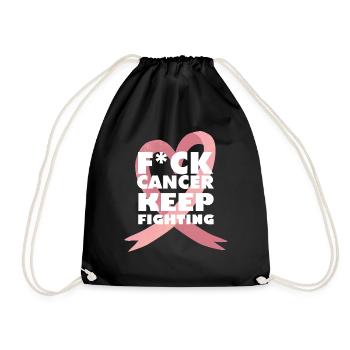 continuer à lutter contre le cancer du sein rose - Sac de sport léger - noir - Devant