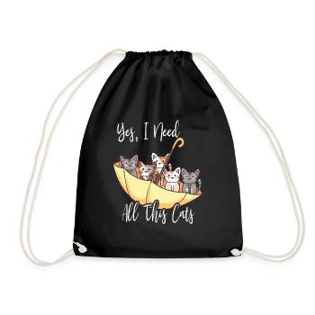 Drôle de parapluie à l’envers rempli de chats - Anim - Sac de sport léger - noir - Devant
