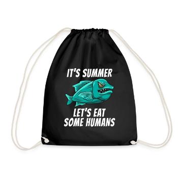 Drôle de poisson effrayant Un été Horreur Effrayant Été - Sac de sport léger - noir - Devant