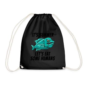 Drôle de poisson effrayant Un été Horreur Effrayant Été - Sac de sport léger - noir - Devant