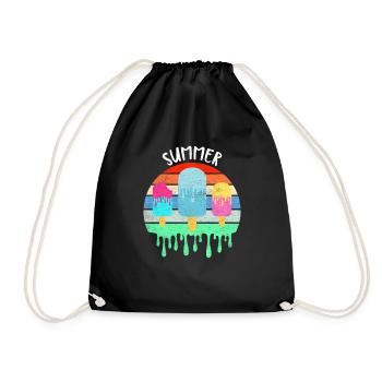 Crème glacée fondante Vacances d’été chaudes Rétro Vintag - Sac de sport léger - noir - Devant
