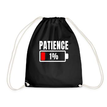 Patience à 1% Phrase drôle et idée ironique hors de - Sac de sport léger - noir - Devant