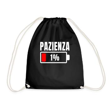 Patience à 1% Phrase drôle et idée ironique hors de - Sac de sport léger - noir - Devant