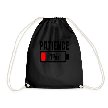 Patience à 1% Phrase drôle et idée ironique hors de - Sac de sport léger - noir - Devant