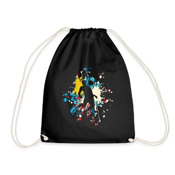 Soccer Stop The Ball Color Splash - Drawstring Bag - black - Front