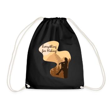 Everything for Hiking - Drawstring Bag - black - Front
