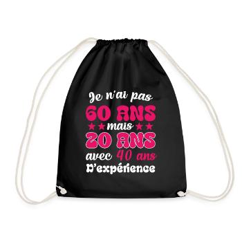 Je n'ai pas 60 ans cadeau humour anniversaire - Sac de sport léger - noir - Devant