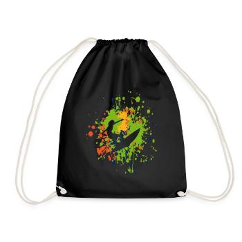 Surfing The Color Splash - Drawstring Bag - black - Front