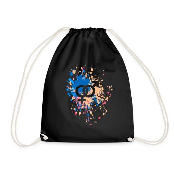 Female Male Sign Symbol Color Splash - Drawstring Bag - black - Front