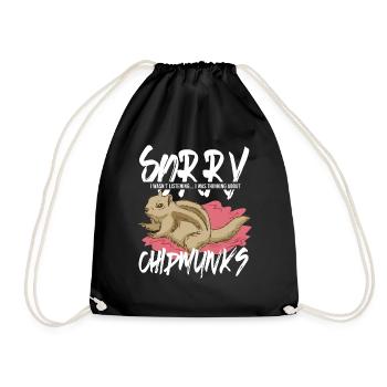 Cute Forest Animal Chipmunk Nature - Drawstring Bag - black - Front