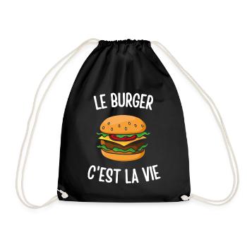 Le burger c'est la vie - Sac de sport léger - noir - Devant
