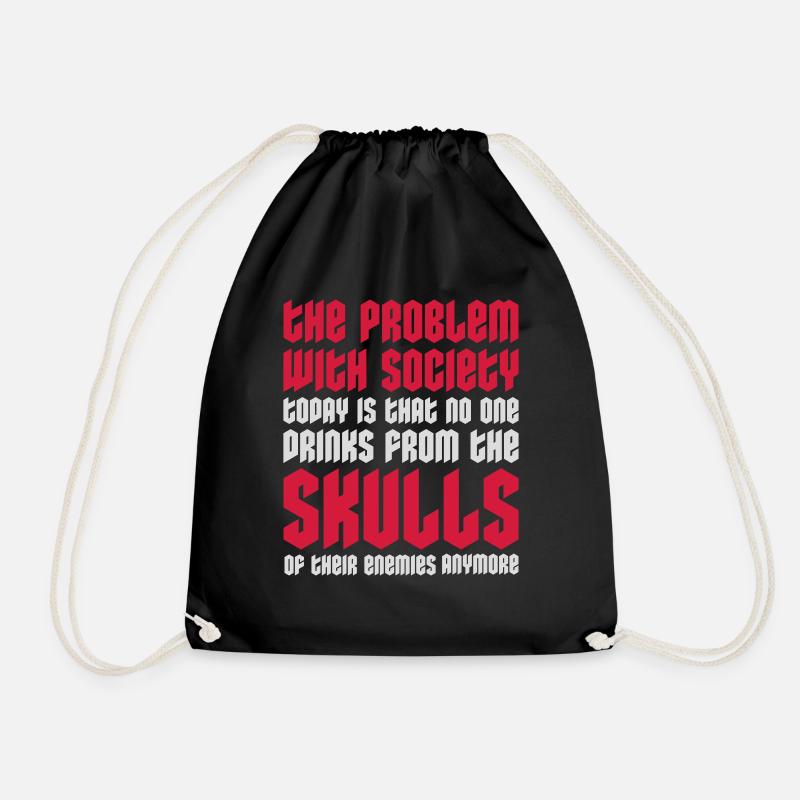 drinks from enemies skulls - Turnbeutel - Schwarz