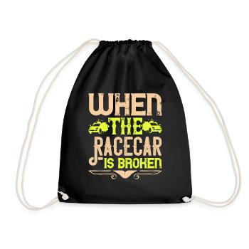 Quand la voiture de course est cassée - Sac de sport léger - noir - Devant