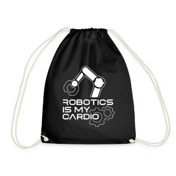 Robotics as Cardio Mechanics Robot Lover - Drawstring Bag - black - Front