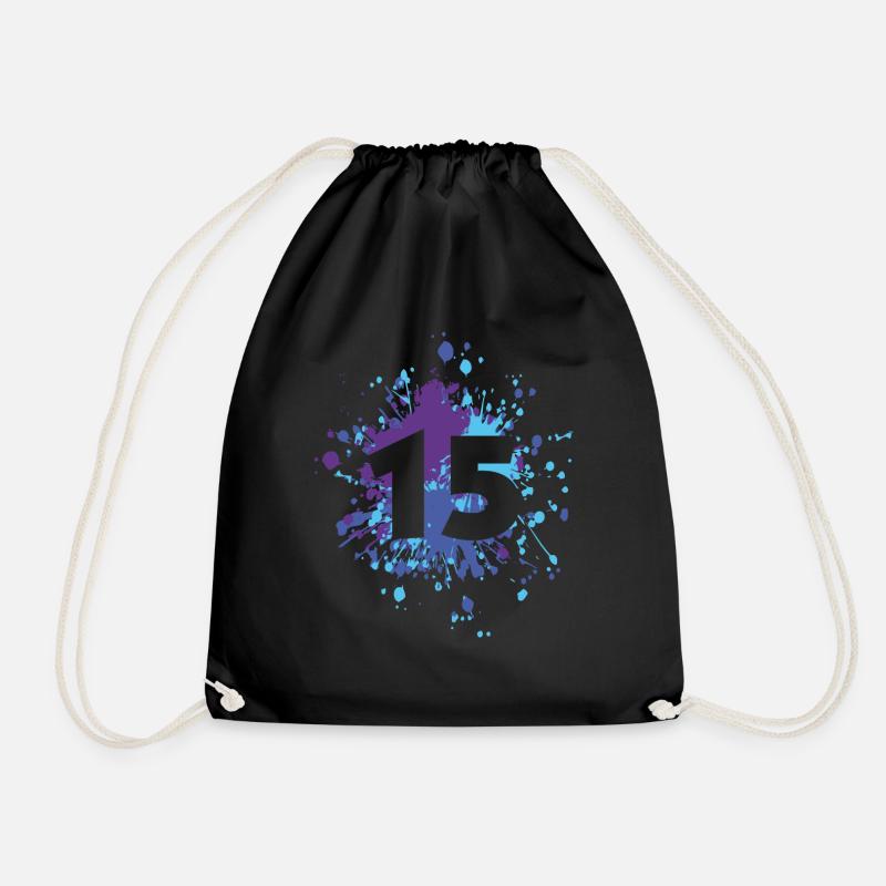 Numéro 15 couleur Splash - Sac de sport léger - noir