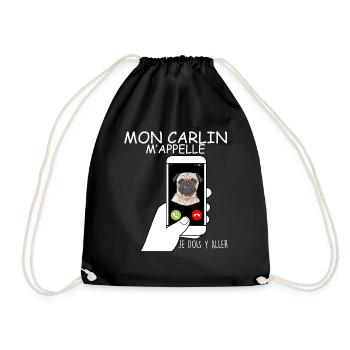 Chien Carlin M'Appelle Cadeau Drôle - Sac de sport léger - noir - Devant