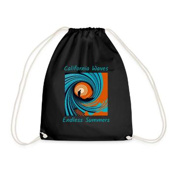California Waves, Endless Summers - Drawstring Bag - black - Front