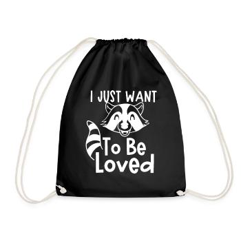 Un raton laveur veut aimer un adorable animal - Sac de sport léger - noir - Devant