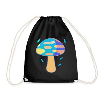 The blue mushroom - Drawstring Bag - black - Front