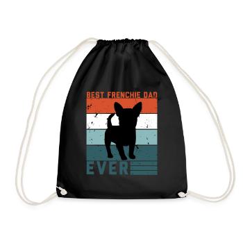 Best frenchie dad ever french bulldog lover - Drawstring Bag - black - Front