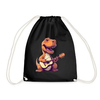 Trex Giitarrist Gitarrenspieler - Turnbeutel - Schwarz - Vorne