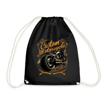 Custom Motorcycles fahren Rennen mit dem Wind - Turnbeutel - Schwarz - Vorne