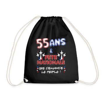 55 Ans Juillet Fête Nationale Homme Ou Femme - Sac de sport léger - noir - Devant