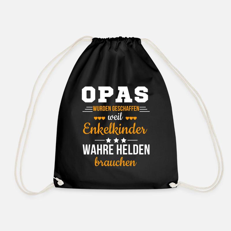Opas weil Enkelkinder Wahre Helden Bauch - Turnbeutel - Schwarz
