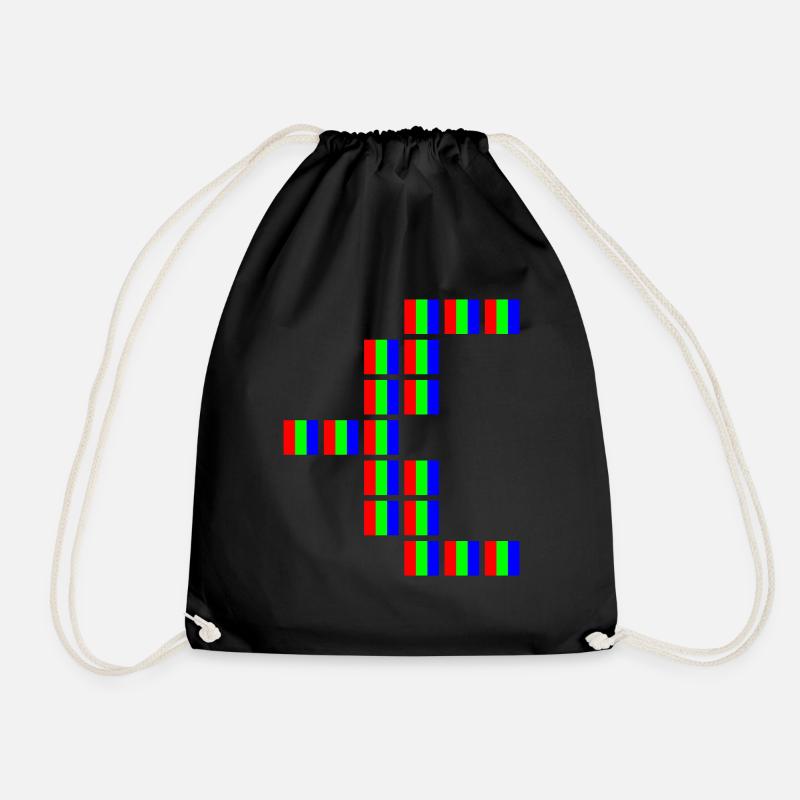 Pixel Art curly brace open - Turnbeutel - Schwarz