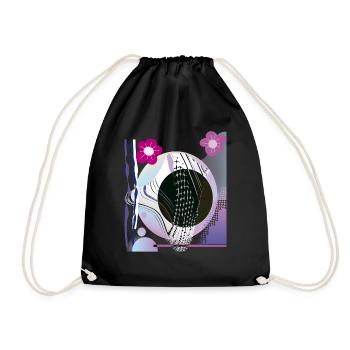 Fantasy Ornament Flowers - Drawstring Bag - black - Front
