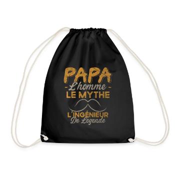 Papa L'Ingénieur De Légende Cadeau Humour - Sac de sport léger - noir - Devant