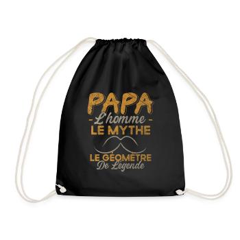 Papa Le Géomètre De Légende Cadeau Humour - Sac de sport léger - noir - Devant