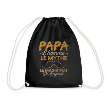 Papa Le Magistrat De Légende Cadeau Humour - Sac de sport léger - noir - Devant