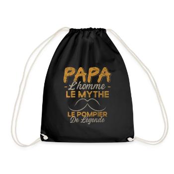 Papa Le Pompier De Légende Cadeau Humour - Sac de sport léger - noir - Devant