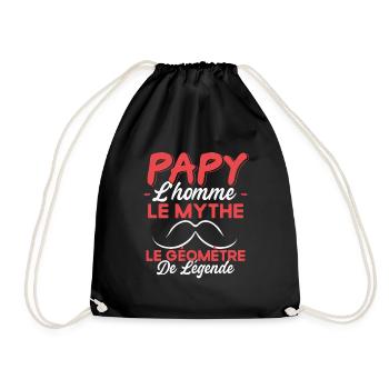 Papy Le Géomètre De Légende Cadeau Humour - Sac de sport léger - noir - Devant