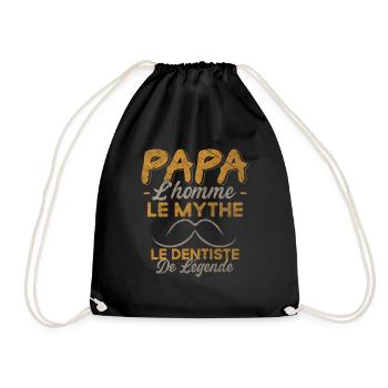 Papa Le Dentiste De Légende Cadeau Humour - Sac de sport léger - noir - Devant