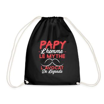 Papy L'Avocat De Légende Cadeau Humour - Sac de sport léger - noir - Devant