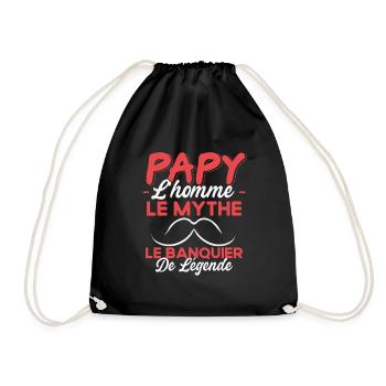 Papy Le Banquier De Légende Cadeau Humour - Sac de sport léger - noir - Devant