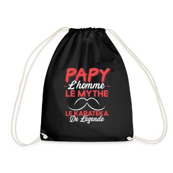 Papy Le Karateka De Légende Cadeau Karaté Humour - Sac de sport léger - noir - Devant