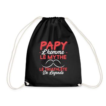 Papy Le Triathlète De Légende Cadeau Triathlon - Sac de sport léger - noir - Devant