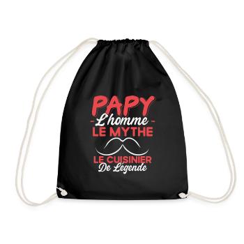 Papy Le Cuisinier De Légende Cadeau Cuisine Humour - Sac de sport léger - noir - Devant