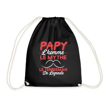 Papy Le Tennisman De Légende Cadeau Tennis Humour - Sac de sport léger - noir - Devant