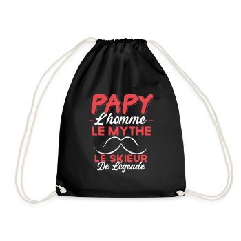 Papy Le Skieur De Légende Cadeau Ski Humour - Sac de sport léger - noir - Devant
