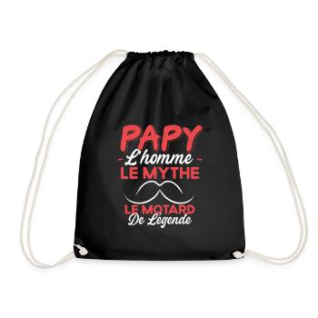 Papy Le Motard De Légende Cadeau Moto Humour - Sac de sport léger - noir - Devant